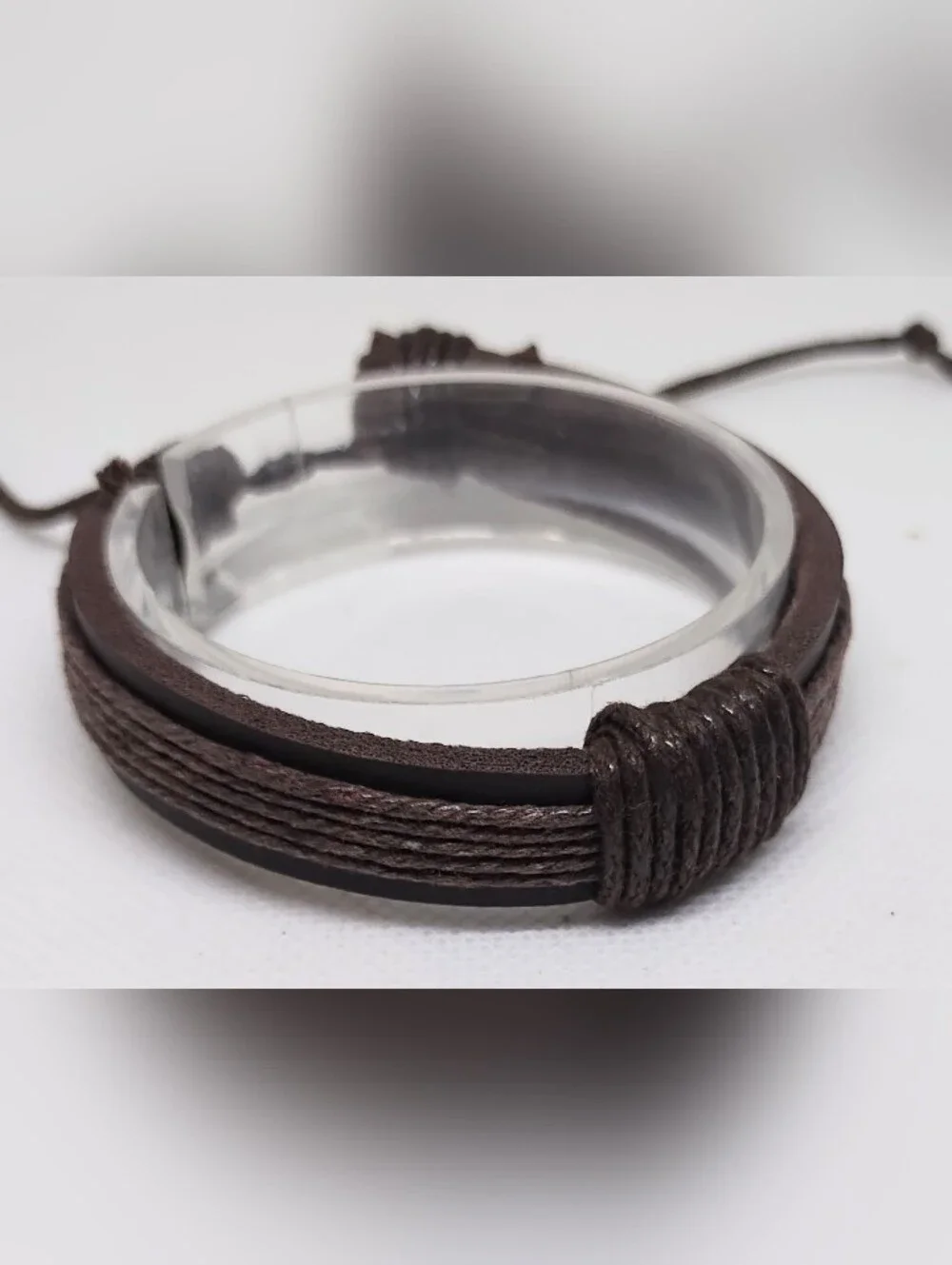 Men's Bracelet Leather Layered Braided Brown Jewelry New G15‎